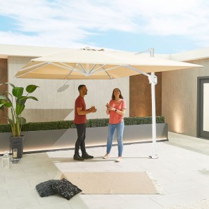 Nova Garden Furniture Frame Galaxy Beige 4m x 3m Rectangular Led Cantilever