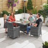 Nova Garden Furniture Sienna Grey 4 Seat 1m Square Rattan Dining Set