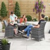 Nova Garden Furniture Sienna Grey 4 Seat 1m Square Rattan Dining Set