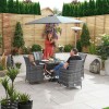 Nova Garden Furniture Sienna Grey 4 Seat 1m Square Rattan Dining Set