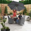 Nova Garden Furniture Sienna Grey 4 Seat 1m Square Rattan Dining Set