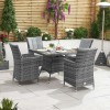 Nova Garden Furniture Sienna Grey 4 Seat 1m Square Rattan Dining Set