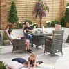 Nova Garden Furniture Ruxley Brown 4 Seat 1m Square Rattan Dining Set