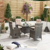 Nova Garden Furniture Ruxley Brown 4 Seat 1m Square Rattan Dining Set