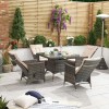 Nova Garden Furniture Ruxley Brown 4 Seat 1m Square Rattan Dining Set