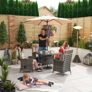 Nova Garden Furniture Ruxley Brown 4 Seat 1m Square Rattan Dining Set Nova Garden Furniture Ruxley Brown 4 Seat 1m Square Rattan Dining Set