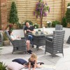 Nova Garden Furniture Ruxley Grey 4 Seat 1m Square Rattan Dining Set