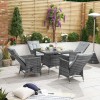 Nova Garden Furniture Ruxley Grey 4 Seat 1m Square Rattan Dining Set