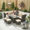 Nova Garden Furniture Cambridge Brown Weave Left Hand Reclining Corner Dining Set with Rising Table