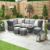 Nova Garden Furniture Cambridge Grey Weave Left Hand Reclining Corner Dining Set with Rising Table