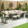 Nova Garden Furniture Cambridge Brown Weave Right Hand Reclining Corner Dining Set with Rising Table