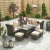 Nova Garden Furniture Cambridge Brown Weave Right Hand Reclining Corner Dining Set with Rising Table