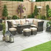 Nova Garden Furniture Cambridge Brown Weave Right Hand Reclining Corner Dining Set with Rising Table