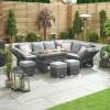 Nova Garden Furniture Cambridge Grey Weave Right Hand Reclining CornerÂ Sofa Set with Rising Table