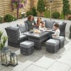 Nova Garden Furniture Cambridge Grey Weave Right Hand Reclining CornerÂ Sofa Set with Rising Table