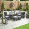 Nova Garden Furniture Cambridge Grey Weave Right Hand Reclining CornerÂ Sofa Set with Rising Table