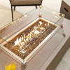 Nova Garden Furniture Mars Coffee Rectangular Gas Fire Pit With Wind Guard And Cover