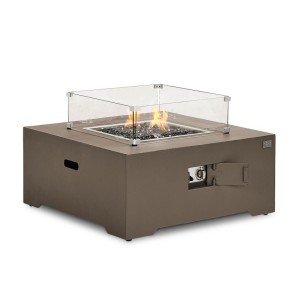 Nova Garden Furniture Lunar Square Coffee Finish Gas Fire Pit Coffee Table with Wind Guard & Cover Nova Garden Furniture Lunar Square Coffee Finish Gas Fire Pit Coffee Table with Wind Guard & Cover