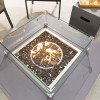 Nova Garden Furniture Lunar Square Dark Grey Gas Fire Pit Coffee Table with Wind Guard & Cover