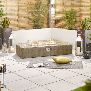 Nova Garden Furniture Luxor Willow Rattan Rectangular Coffee Table with Firepit Nova Garden Furniture Luxor Willow Rattan Rectangular Coffee Table with Firepit