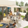 Nova Garden Furniture Milano White 4 Seat Square Dining Set