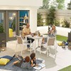 Nova Garden Furniture Milano White 4 Seat Square Dining Set