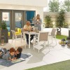 Nova Garden Furniture Milano White 4 Seat Square Dining Set