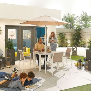 Nova Garden Furniture Milano White 4 Seat Square Dining Set Nova Garden Furniture Milano White 4 Seat Square Dining Set