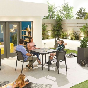 Nova Garden Furniture Milano Grey 4 Seat Square Dining Set Nova Garden Furniture Milano Grey 4 Seat Square Dining Set