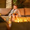 Nova Garden Furniture Luxor Willow 7A Corner Sofa with Firepit Table