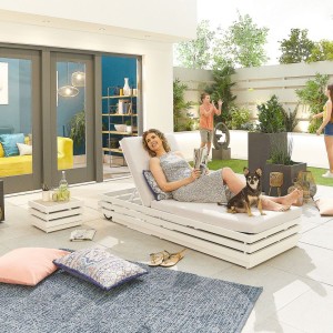 Nova Garden Furniture San Marino White Sun Lounger Set Nova Garden Furniture San Marino White Sun Lounger Set