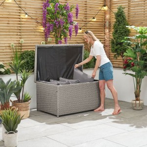 Nova Garden Furniture Small White Wash Rattan Storage Box Nova Garden Furniture Small White Wash Rattan Storage Box