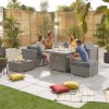 Nova Garden Furniture Heritage Chelsea White Wash Corner Sofa Set with Firepit Table