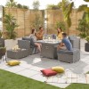 Nova Garden Furniture Heritage Chelsea White Wash Corner Sofa Set with Firepit Table