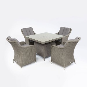 Nova Garden Furniture Camilla White Wash 4 Seat Rattan Dining Set With Square Table Nova Garden Furniture Camilla White Wash 4 Seat Rattan Dining Set With Square Table