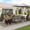 Nova Garden Furniture Compact Vogue Grey Corner Dining Sofa Set With Rising Table And Bench