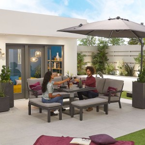 Nova Garden Furniture Compact Vogue Grey Corner Dining Sofa Set With Rising Table And Benches Nova Garden Furniture Compact Vogue Grey Corner Dining Sofa Set With Rising Table And Benches