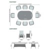 Nova Garden Furniture Ruxley Grey 8 Seat 2m x 1.2m Oval Dining Set