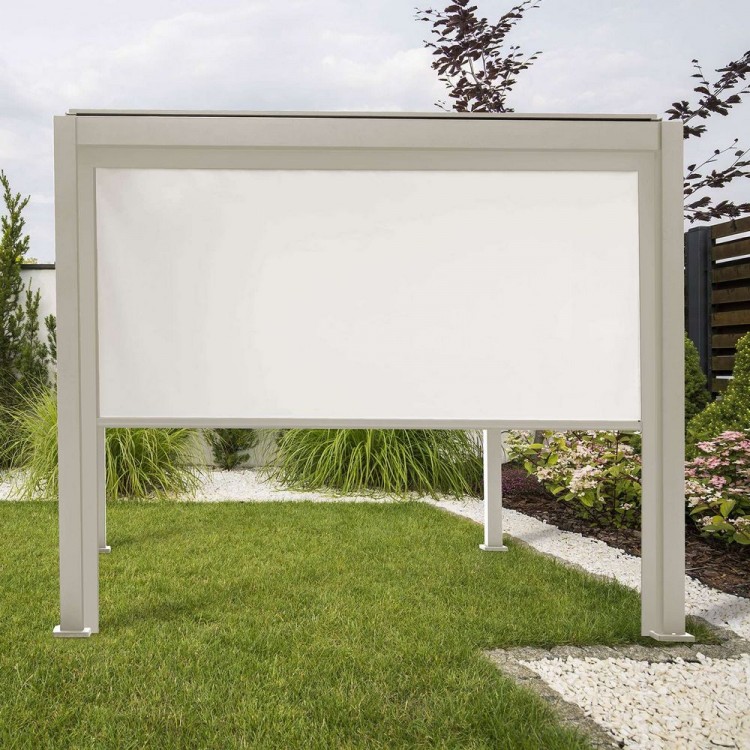 Nova Garden Furniture White Pull Down Screen for Titan 3m Pergolas