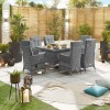 Nova Garden Furniture Ruxley Grey Rattan 6 Seat Rectangular Dining Set