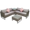 Signature Weave Garden Furniture Lucy Grey Corner sofa with Storage Box Table