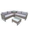 Signature Weave Garden Furniture Lucy Grey Corner sofa with Storage Box Table