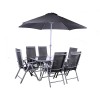 Royalcraft Rio 6 Seater Recliner Dining Set including parasol