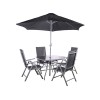 Royalcraft Rio 4 Seater Recliner Dining Set including parasol