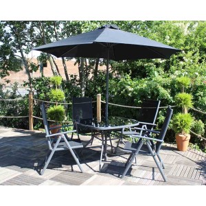 Royalcraft Rio 4 Seater Recliner Dining Set including parasol Royalcraft Rio 4 Seater Recliner Dining Set including parasol