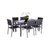 Royalcraft Sorrento Black 6 Seater Dining Set Including Parasol