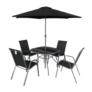 Royalcraft Rio 4 Seater Stacking Dining Set including parasol Royalcraft Rio 4 Seater Stacking Dining Set including parasol