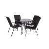 Royalcraft Rio 4 Seater Stacking Dining Set including parasol