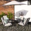 Royalcraft Metal Garden Furniture Amalfi Ivory 4 Seater Padded Square Dining Set