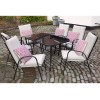 Royalcraft Metal Garden Furniture Amalfi Ivory 6 Seater Padded Rectangular Dining Set